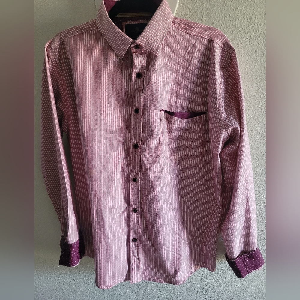 Craft + Flow Maroon Striped Shirt S